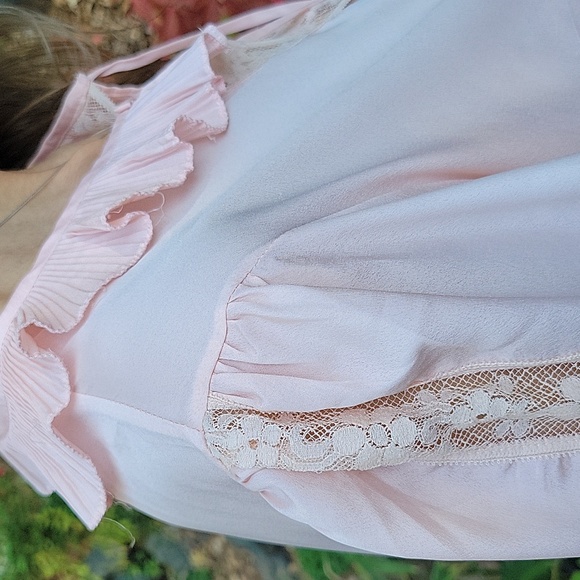 AUTHENTI-Chloé Lingerie Sleepwear/slip Dress Mini Vintage 1970s Baby Pink size L - Picture 6 of 16